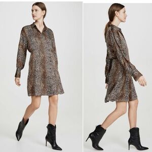 Equipment Harmon Leopard Print Wrap Style Dress